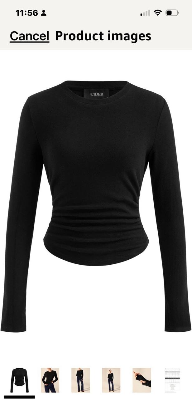 Cider Women's Long Sleeve Boat Neck Cinched Waist Top Black Large Black